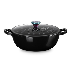 【LE CREUSET】マルミット 22cm シャイニーブラック(イリディセントツマミ)