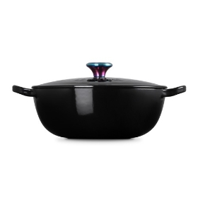 【LE CREUSET】マルミット 22cm シャイニーブラック(イリディセントツマミ)