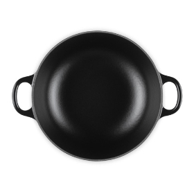 【LE CREUSET】マルミット 22cm シャイニーブラック(イリディセントツマミ)