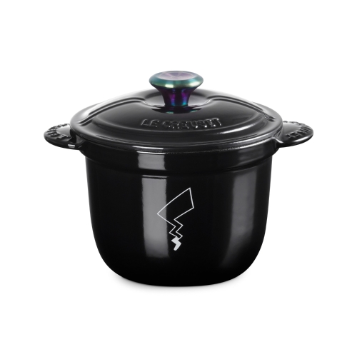 【LE CREUSET】ココット・エブリィ　18　シャイニーブラック　（イリディセントツマミ）