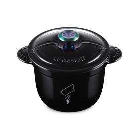 【LE CREUSET】ココット・エブリィ　18　シャイニーブラック　（イリディセントツマミ）