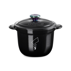 【LE CREUSET】ココット・エブリィ　18　シャイニーブラック　（イリディセントツマミ）