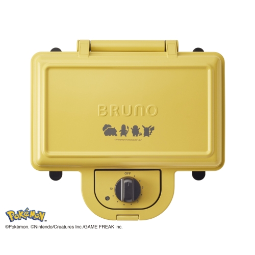 【BRUNO】ポケモン　ホットサンドメーカー　ダブル　イエロー