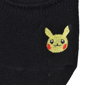 【選べる】カバーソックス ワンポイント無地 ピカチュウ BK(23-25cm)