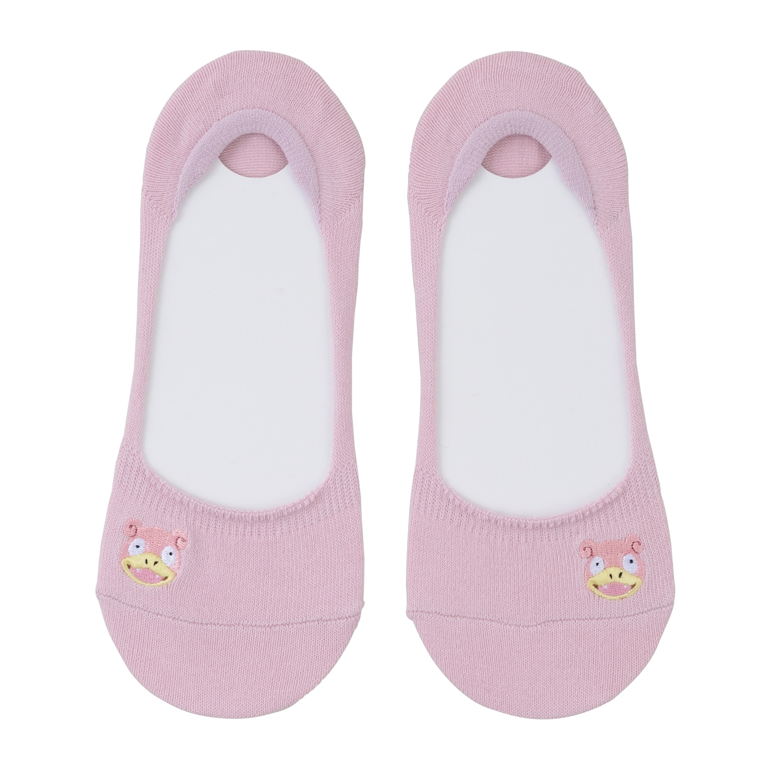 【選べる】カバーソックス 浅履き ワンポイント無地 ヤドン PK（23-25cm）