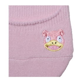 【選べる】カバーソックス 浅履き ワンポイント無地 ヤドン PK(23-25cm)