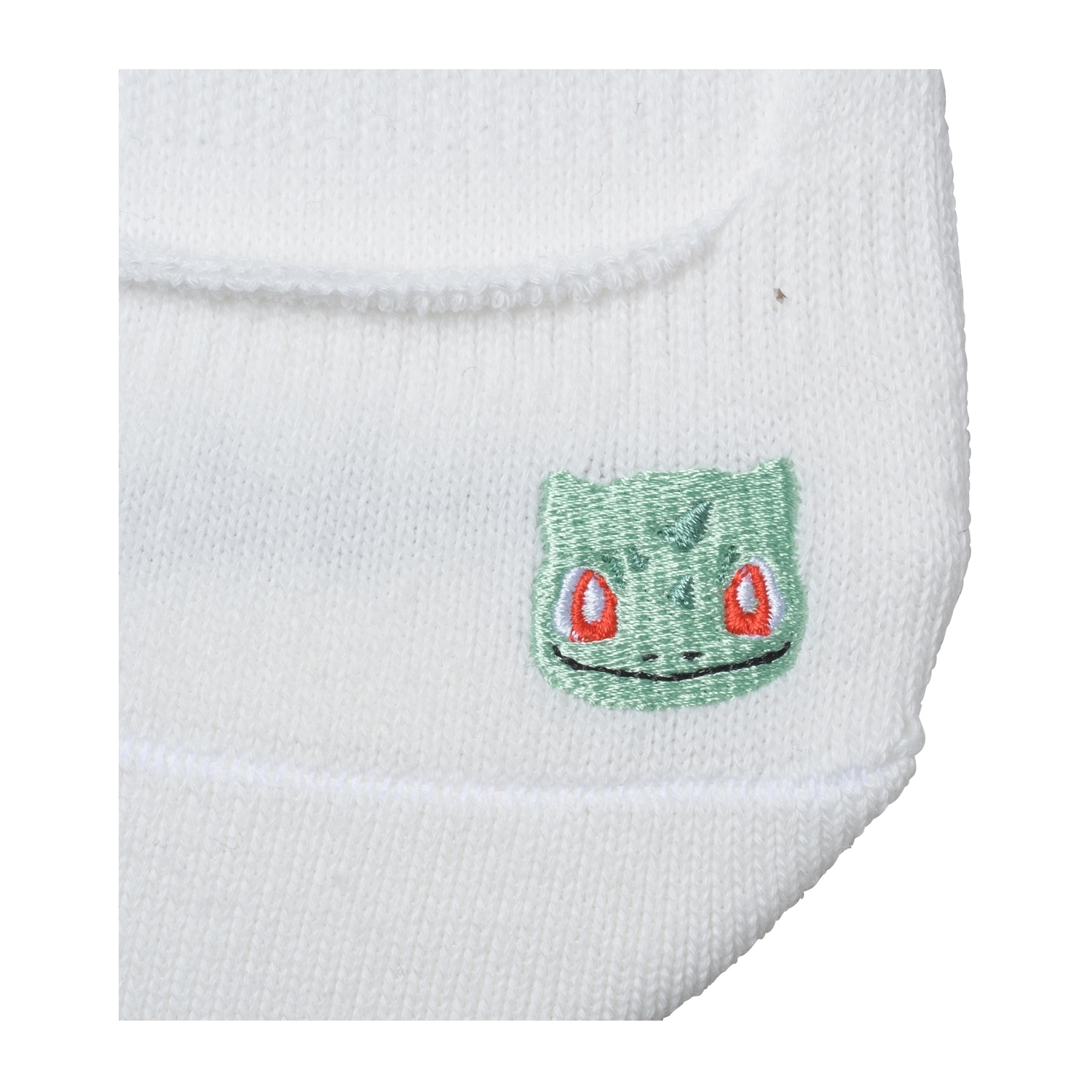 【選べる】カバーソックス 浅履き ワンポイント無地 フシギダネ WT（25-27cm）