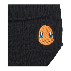 【選べる】カバーソックス 浅履き ワンポイント無地 ヒトカゲ BK(25-27cm)