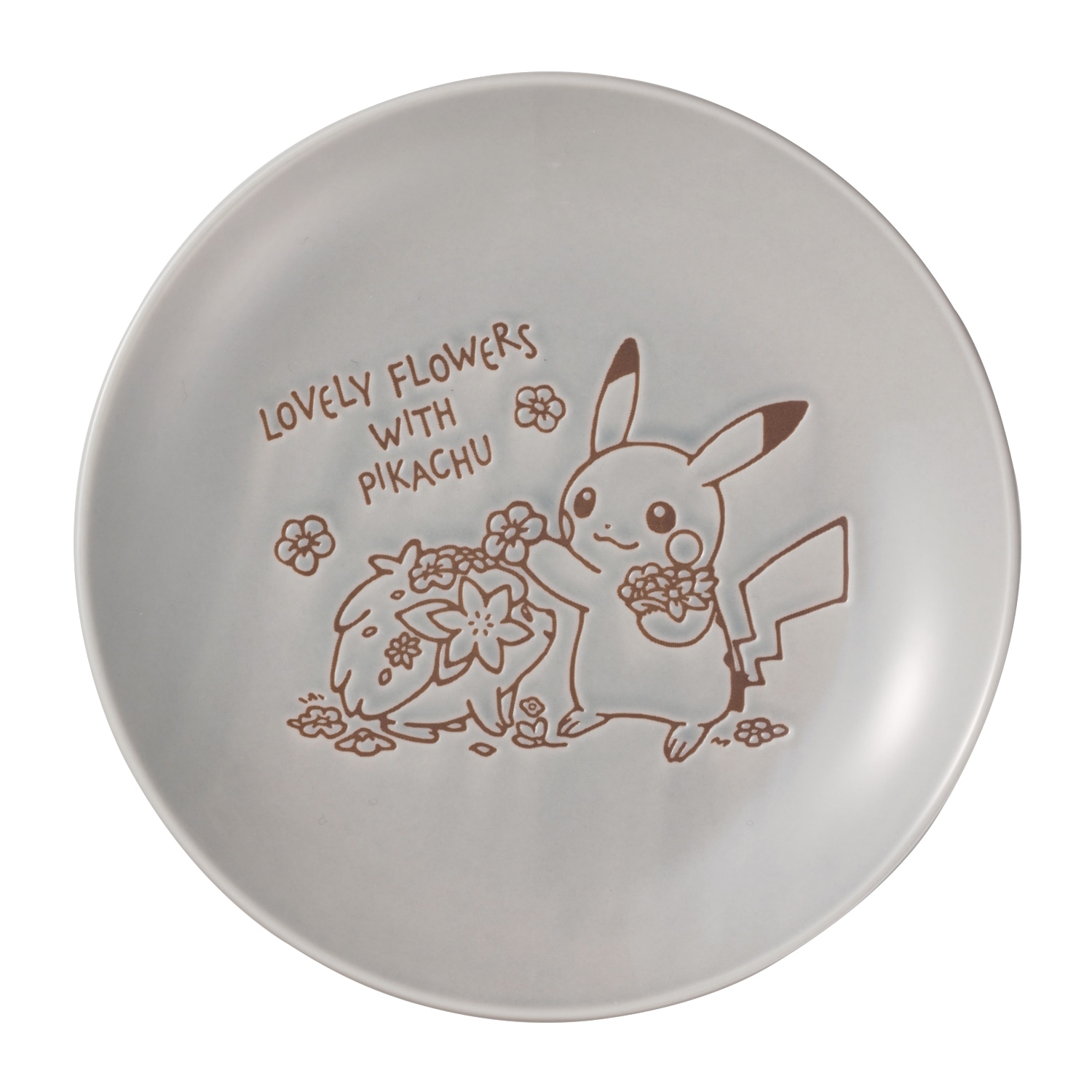 プレート LOVELY FLOWERS WITH PIKACHU ブルーグレー M