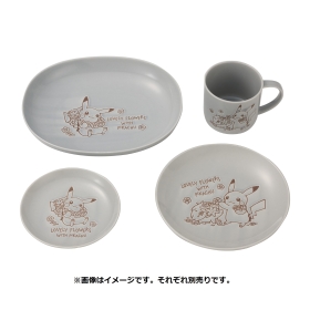 プレート LOVELY FLOWERS WITH PIKACHU ブルーグレー M