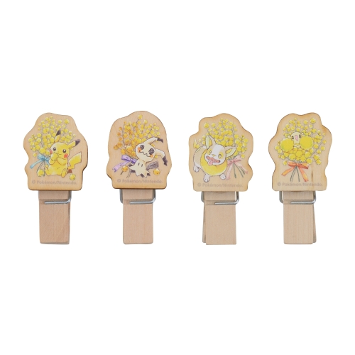 ウッドクリップ4個セット MIMOSA e POK&Eacute;MON