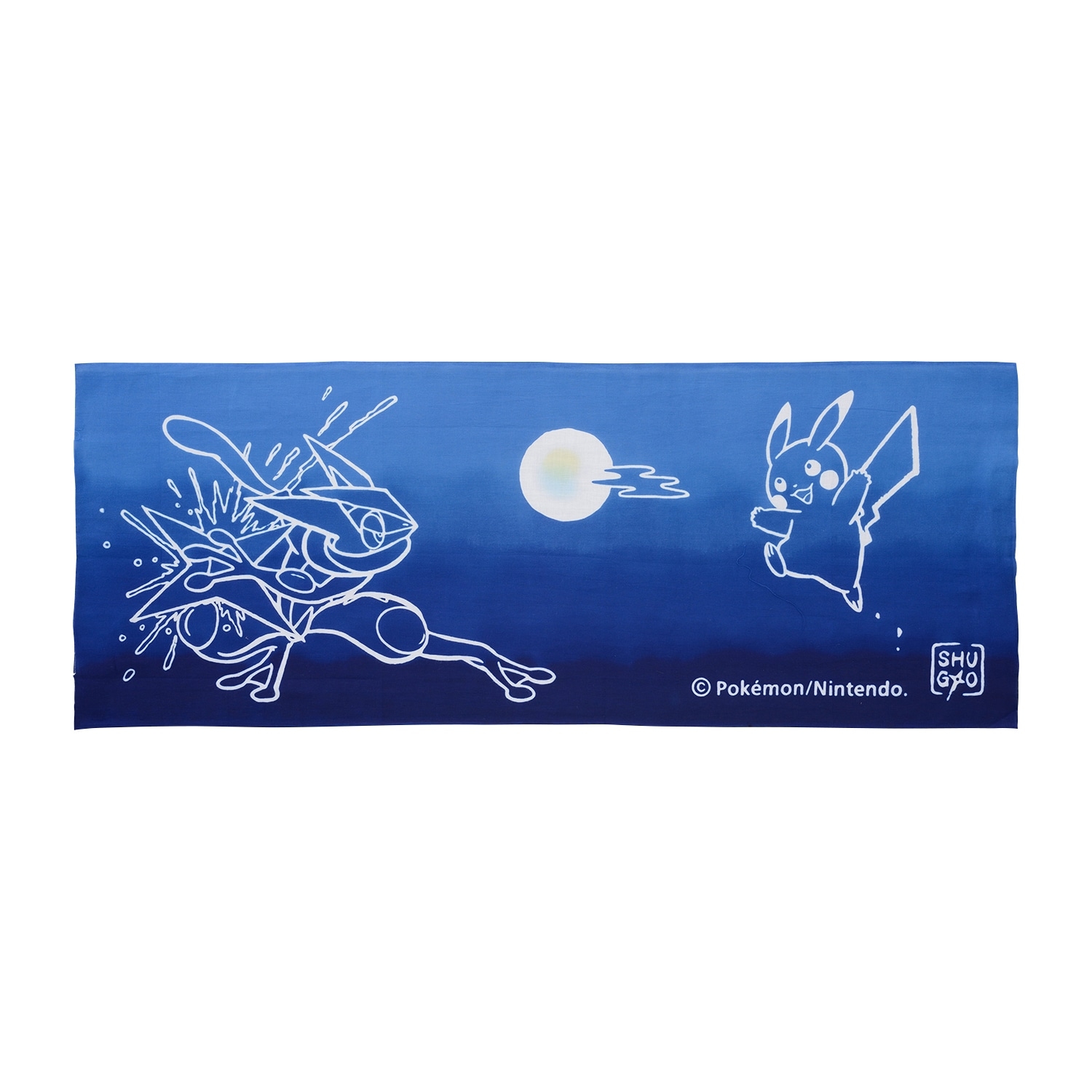 注染てぬぐい ゲッコウガとピカチュウのNINJA SHUGYO