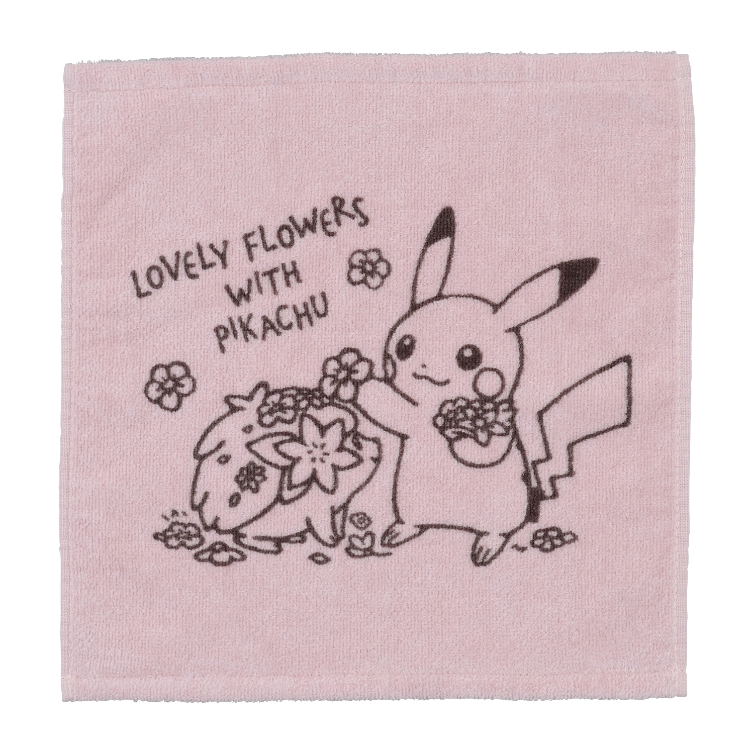 ハンドタオル LOVELY FLOWERS WITH PIKACHU ピンク ｜【公式