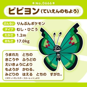 666 ぬいぐるみ Pokémon fit ビビヨン(ていえんのもよう)