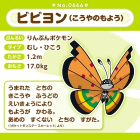 666 ぬいぐるみ Pokémon fit ビビヨン(こうやのもよう)