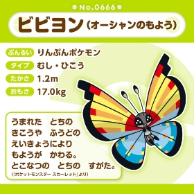 666 ぬいぐるみ Pokémon fit ビビヨン(オーシャンのもよう)