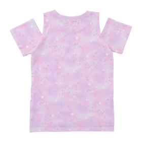 オープンショルダーTシャツ Play Rough! 総柄 120/140