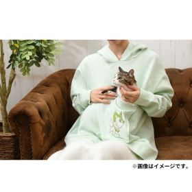 猫と一緒に暖まれる ポケット付きパーカー にゃ！にゃにゃ！ニャオハ！