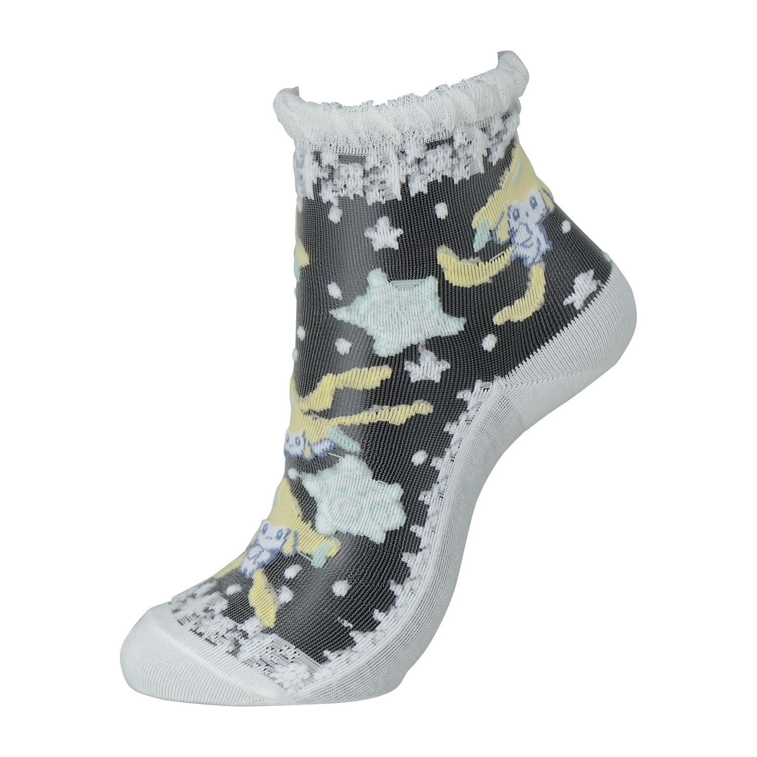 【選べる】ミドルソックス シースルー ジラーチ星つなぎ(23-24cm)