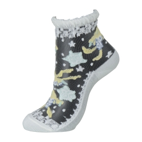 【選べる】ミドルソックス シースルー ジラーチ星つなぎ(23-24cm)