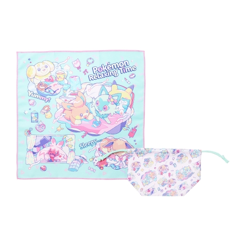 クロス付きランチ巾着 Pokémon Relaxing Time