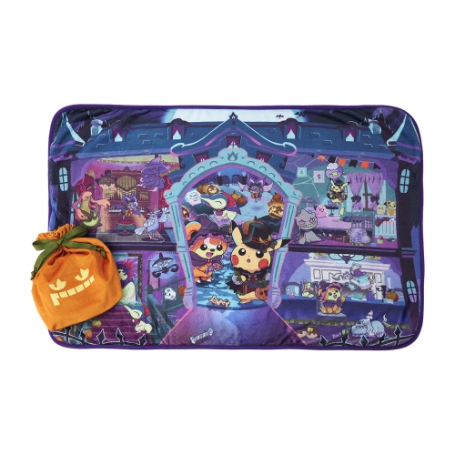ポーチ付きブランケット Halloween Ghost Chateau