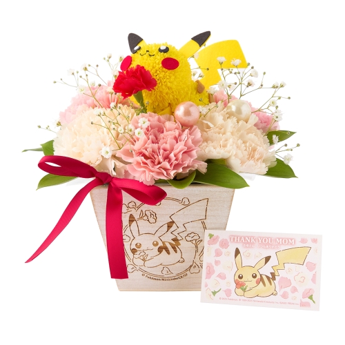 予約】ピカチュウのフラワーアレンジメント Happy Mother's Day