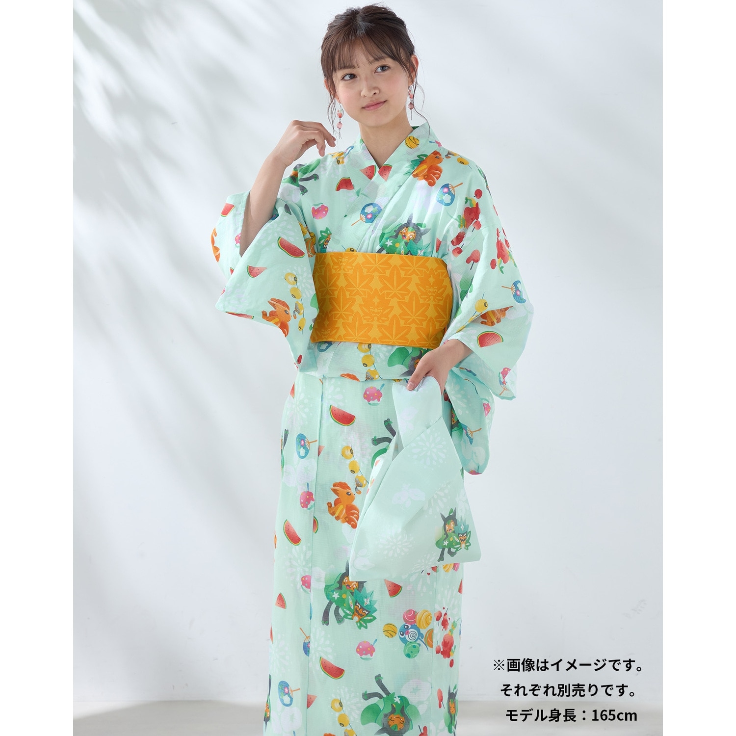 浴衣と帯セット なつまつり フリーサイズ
