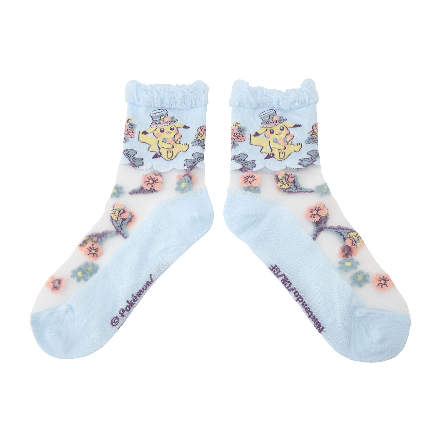 【選べる】ミドルソックス シースルー ピカチュウ Pokémon Botanical Easter (23-25cm)