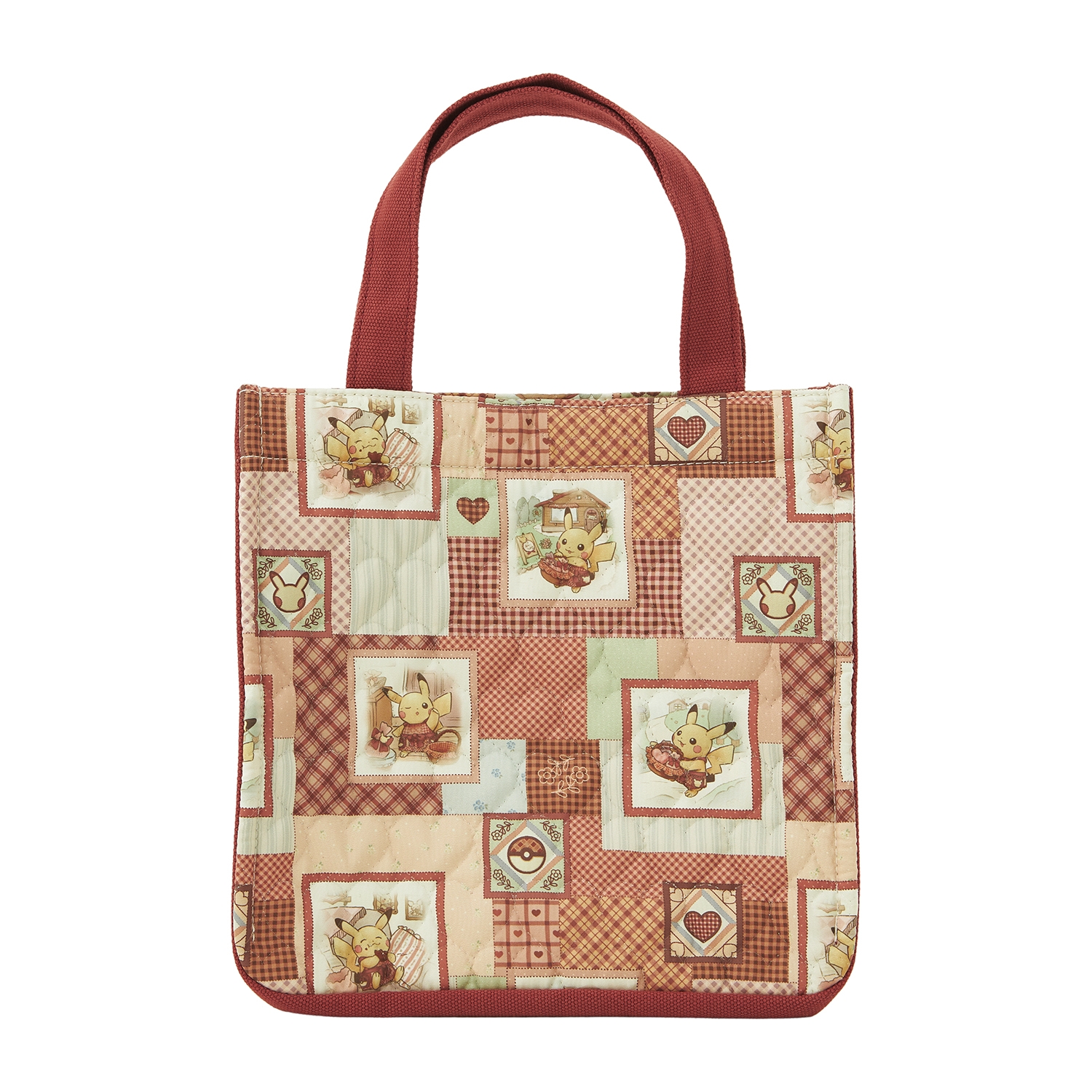 パッチワーク風ミニトートバッグ Pikachu's Sweet Delivery