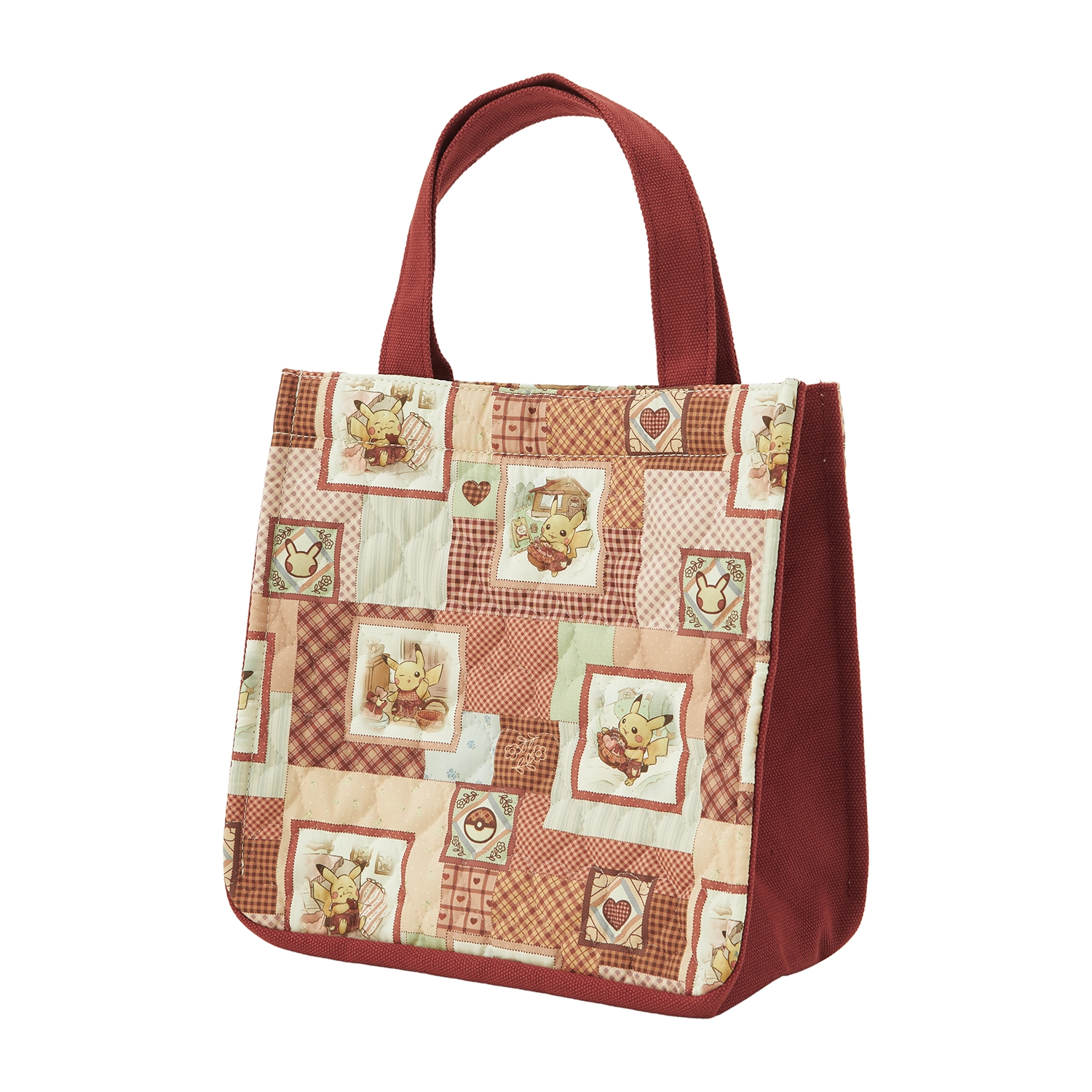 パッチワーク風ミニトートバッグ Pikachu's Sweet Delivery