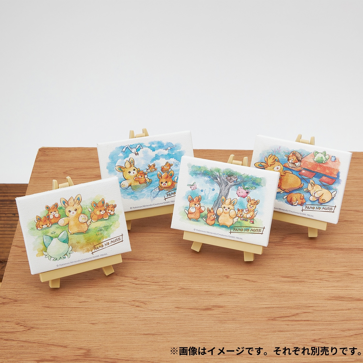 イーゼル付きミニアート PAMO NO MURE はつでん