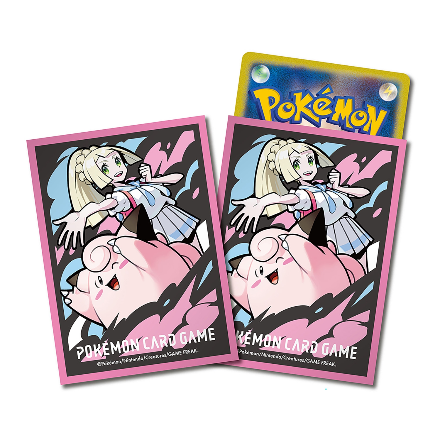 2個 海外限定 ポケモン リーリエ ピッピ スリーブ デッキシールド 65枚 ポケモンカードゲーム デッキシールド リーリエ＆ピッピ【ピンク