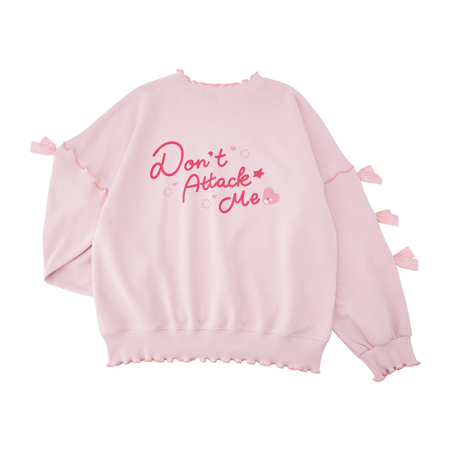スウェット Don&rsquo;t Attack Me プリン ピンク