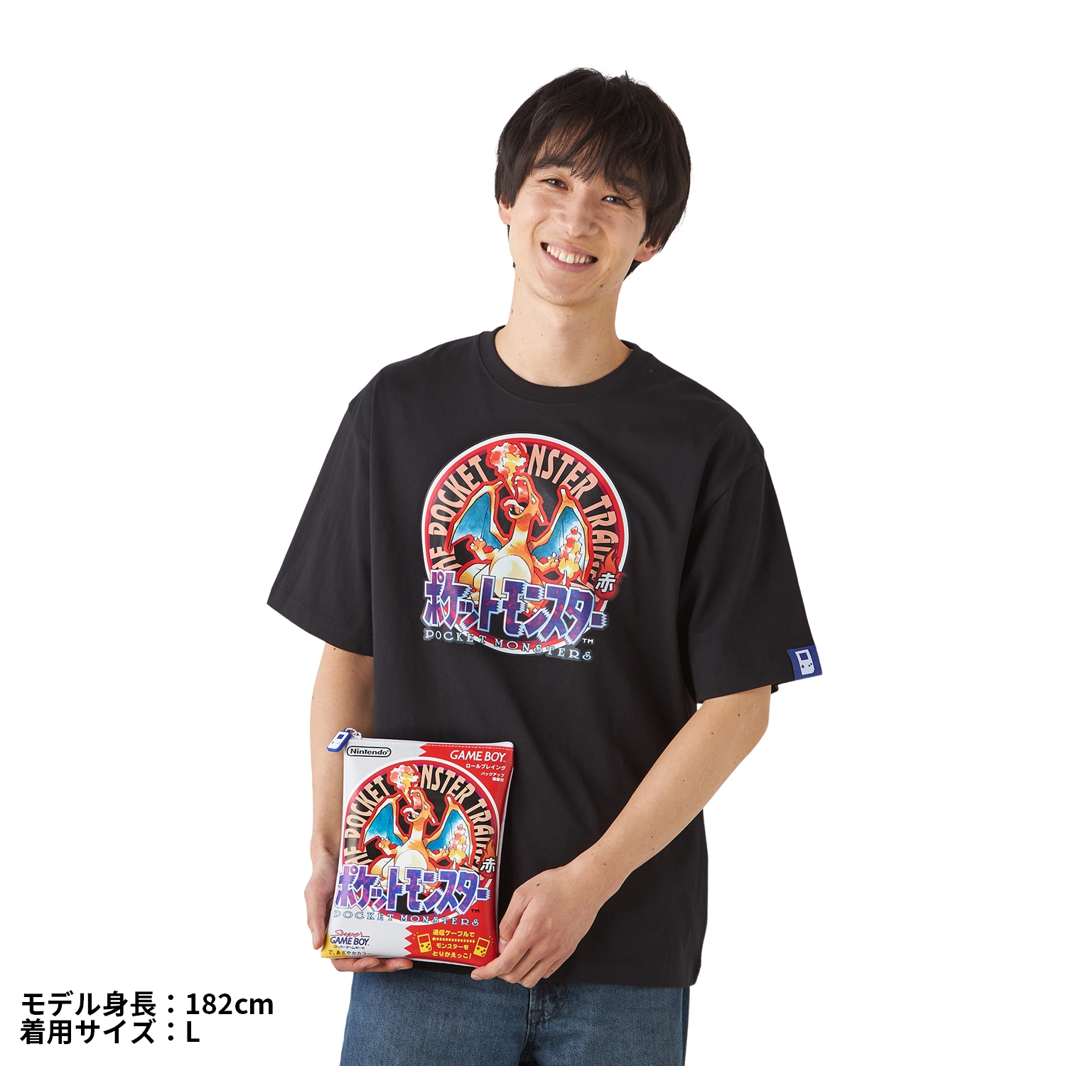 パッケージTシャツ in ポーチ ポケットモンスター 赤 Unisex L