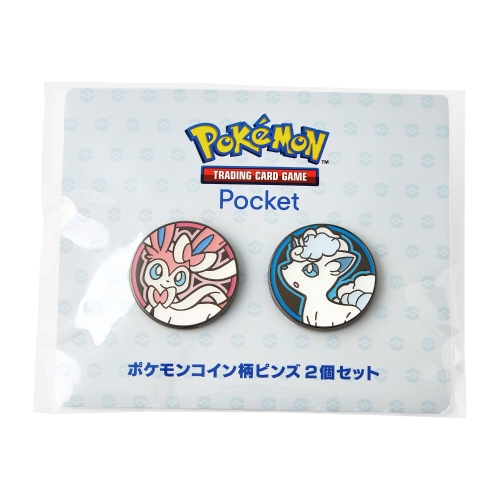 ポケモンコイン柄ピンズ2個セット Pok&eacute;mon Trading Card Game Pocket ニンフィア･アローラロコン