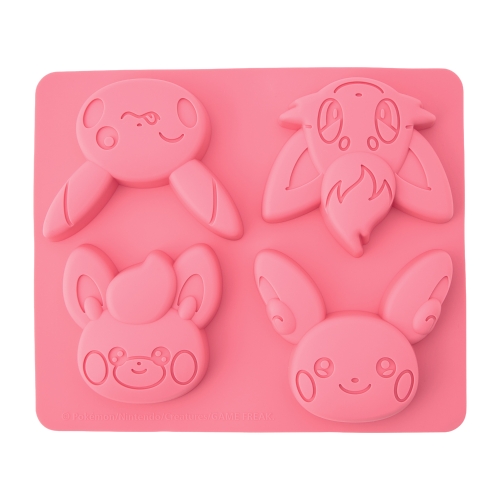 シリコーンお菓子型 ピカチュウ＆アローラライチュウ＆ゾロア＆パモ