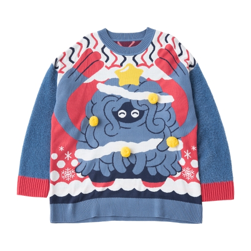 クリスマスセーター クリスマスじゅんびチュウ！ モジャンボ M/L