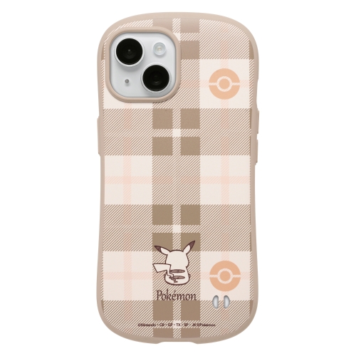 ［iPhone 15専用］iFace First Classケース（チェック／ベージュ）