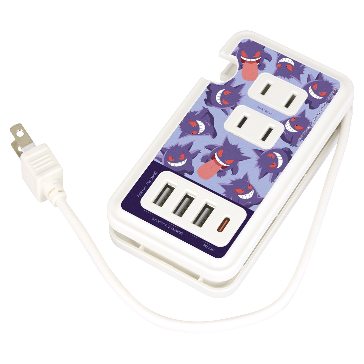 あたっぷ USB/USB Type-C付きACタップ ゲンガー ｜【公式】ポケモンセンター