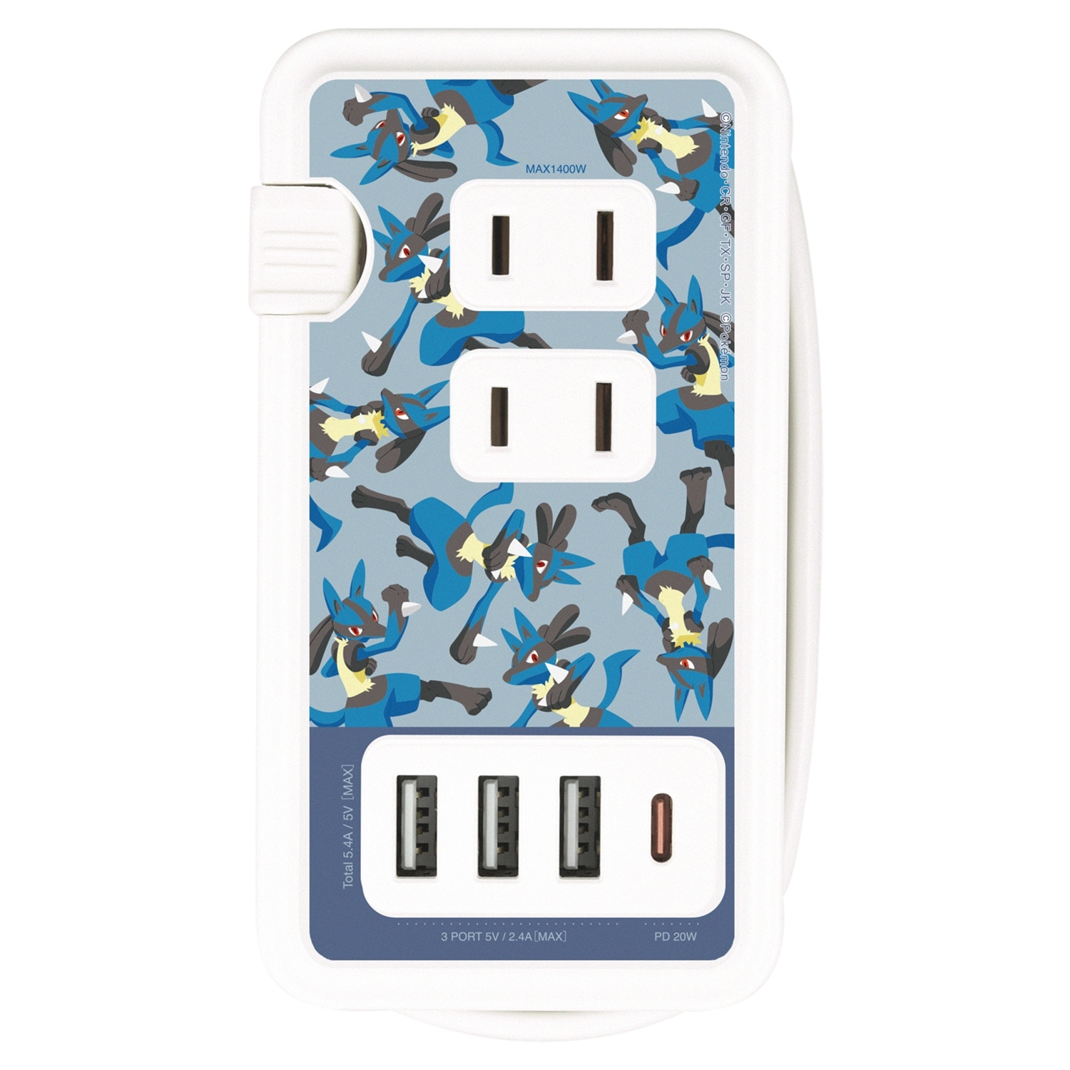 USB/USB Type-C付きACタップ　ルカリオ