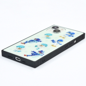 iPhone15/14/13対応スクエアガラスケース ブルー