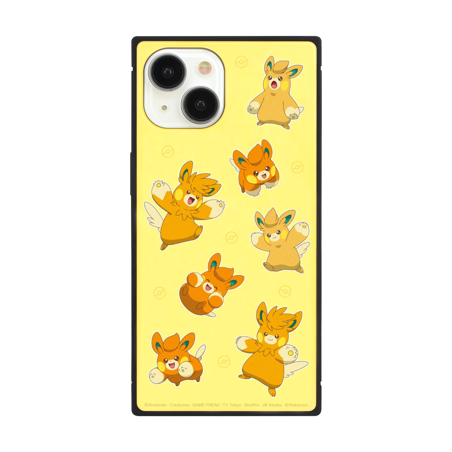 iPhone15/14/13対応スクエアガラスケース　オレンジ
