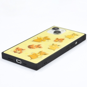 iPhone15/14/13対応スクエアガラスケース オレンジ
