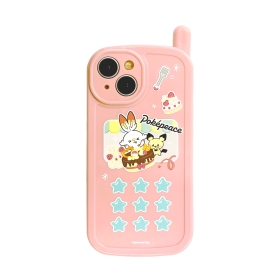 ポケピース iPhone15/14対応レトロガラケー風ケース ピンク