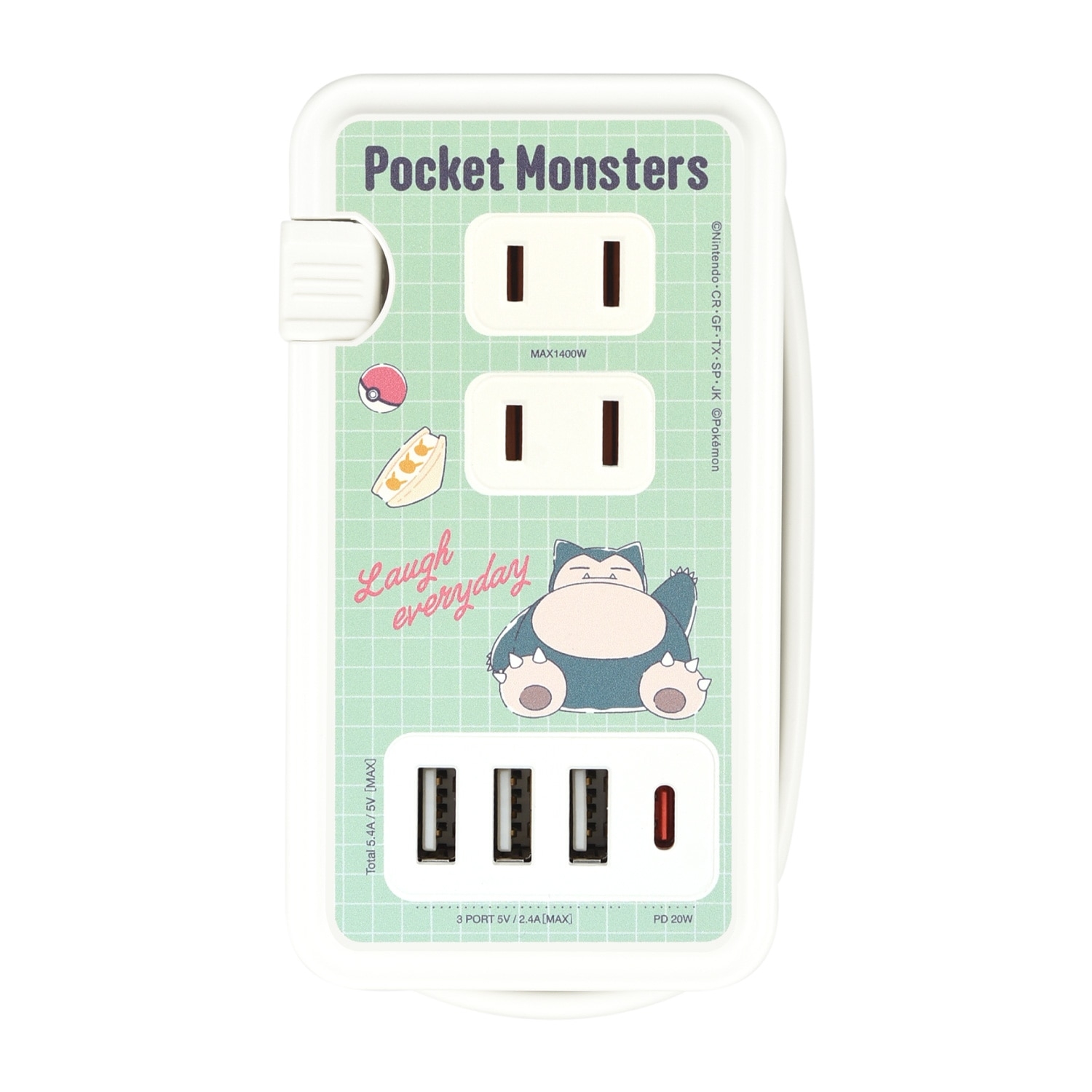 USB/USB Type-C付きACタップ カビゴン 916D ｜【公式】ポケモン