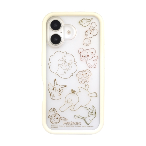 iPhone16対応プランプフレームケース　アイボリー