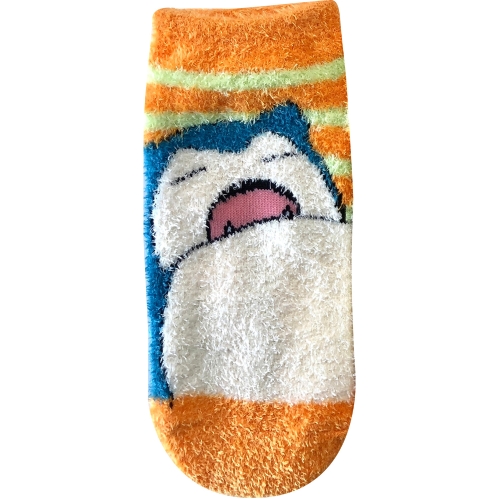 もっこもこ靴下　カビゴン　ボーダー　レディース（23～25cm)