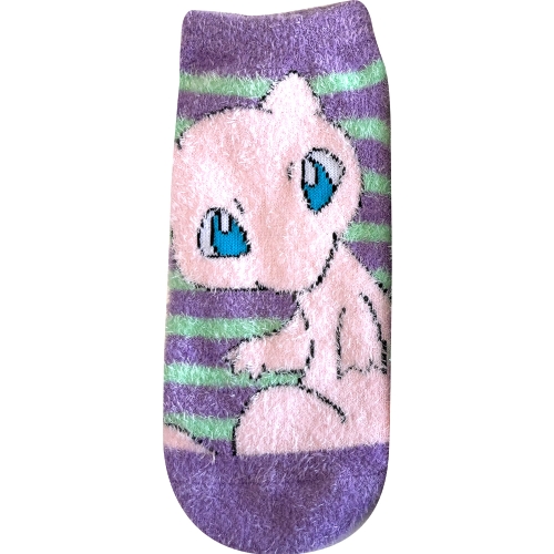 もっこもこ靴下　ミュウ　ボーダー　レディース（23～25cm)