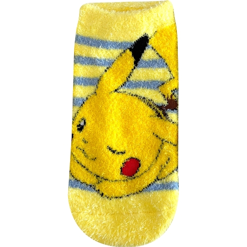 もっこもこ靴下　ピカチュウ　ボーダー　ジュニア（15～21cm)